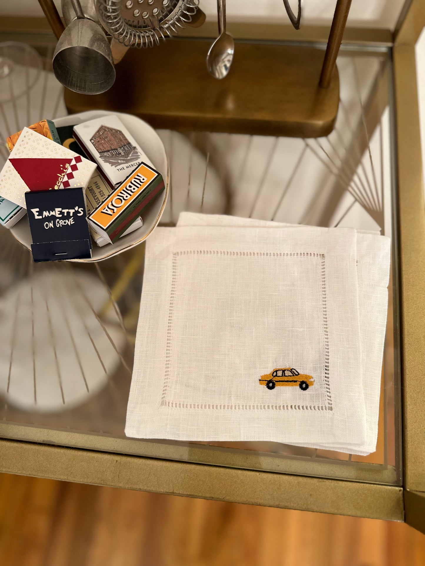 NYC Icon Embroidered Cocktail Napkin Set