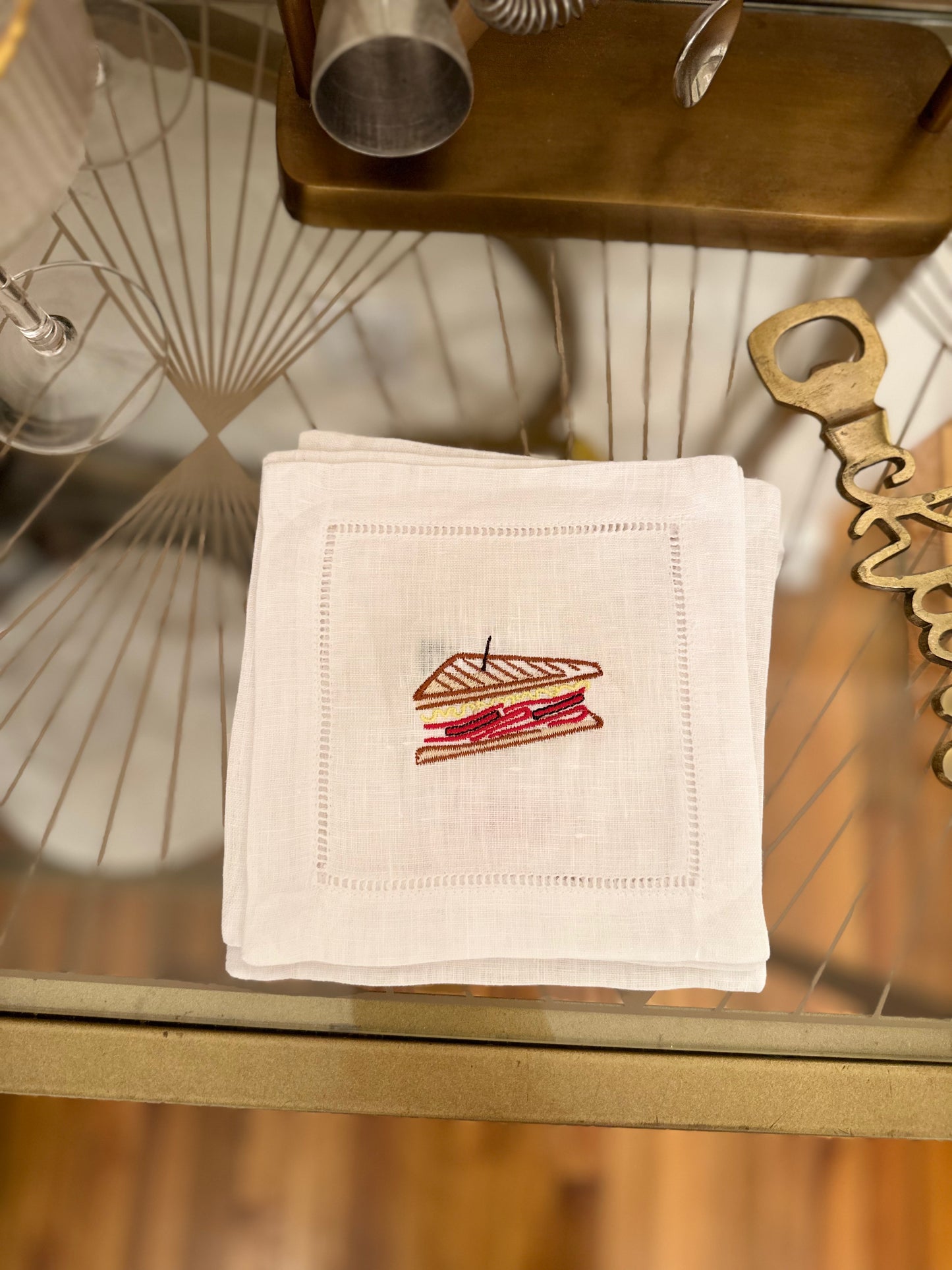 Katz's Deli Embroidered Cocktail Napkin Set