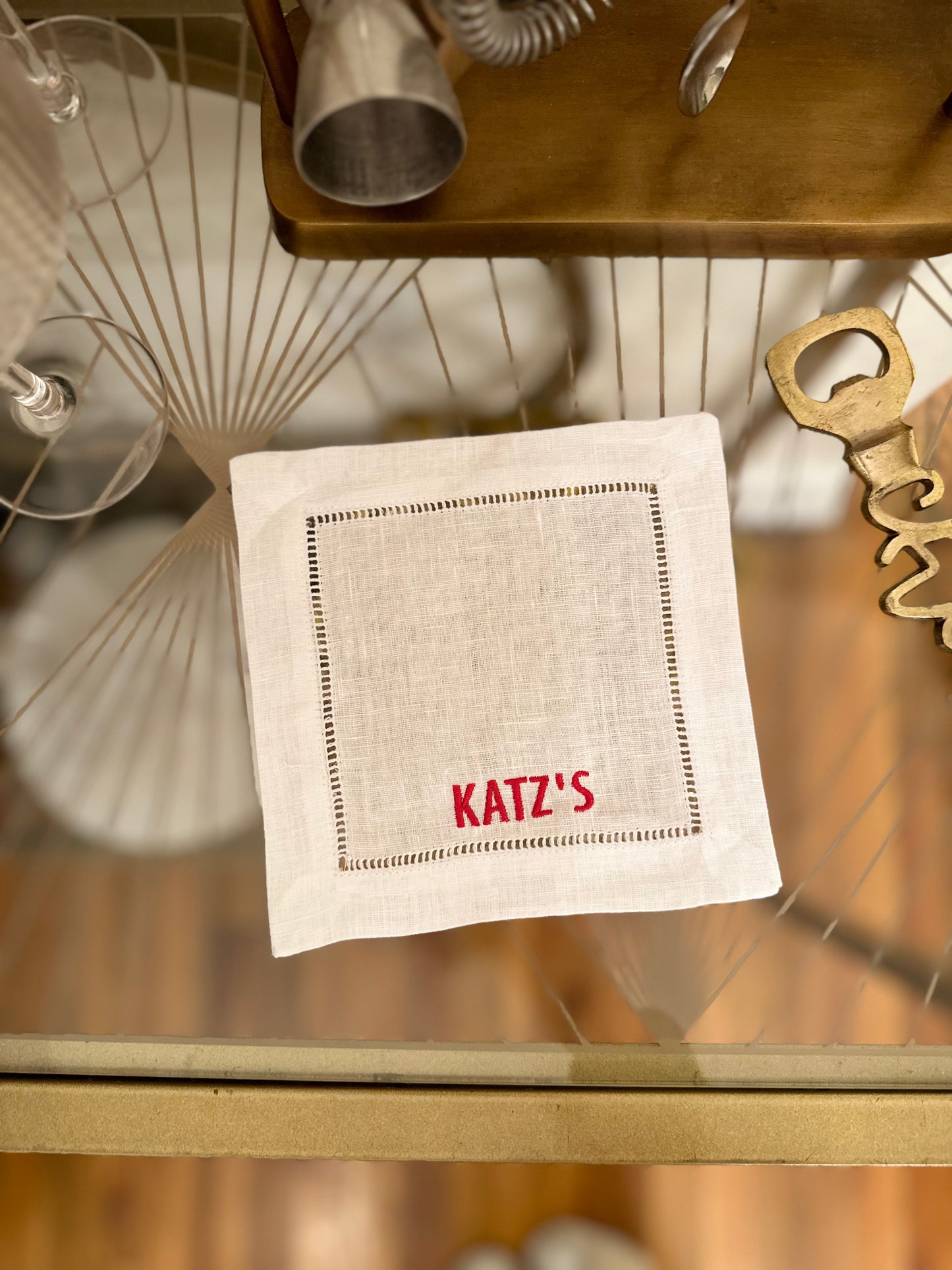 Katz's Deli Embroidered Cocktail Napkin Set