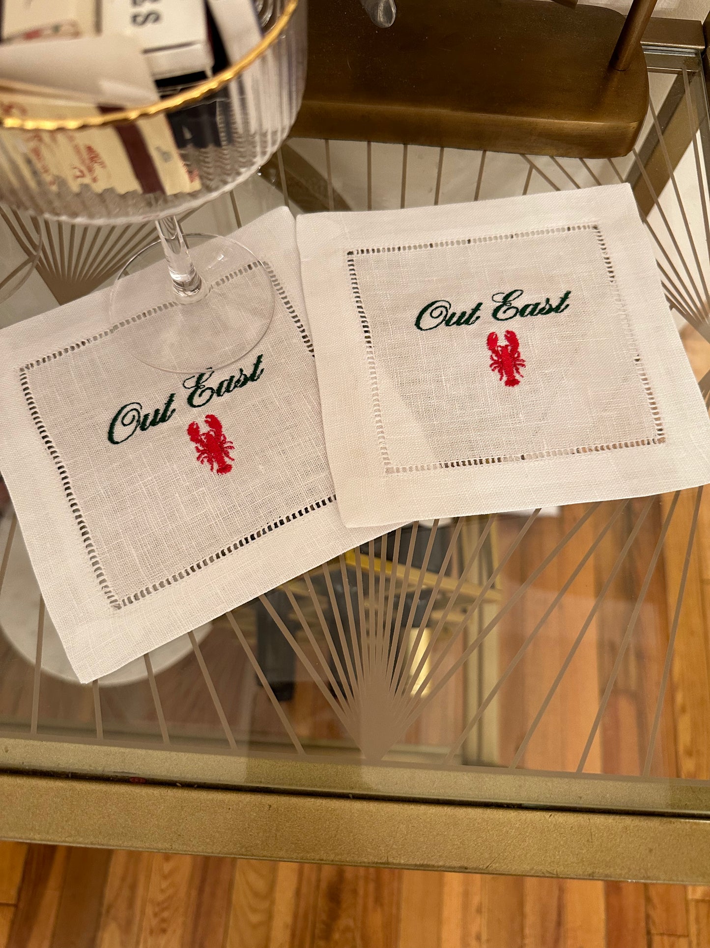Out East Embroidered Cocktail Napkin Set
