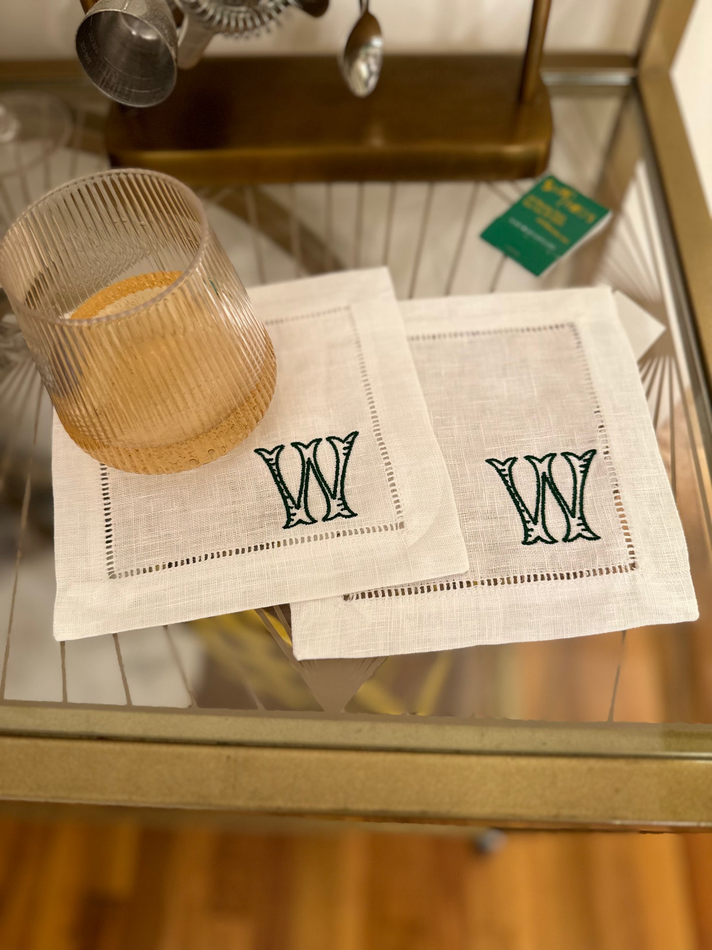 Custom Mini Fishtail Initial Embroidered Napkin Set