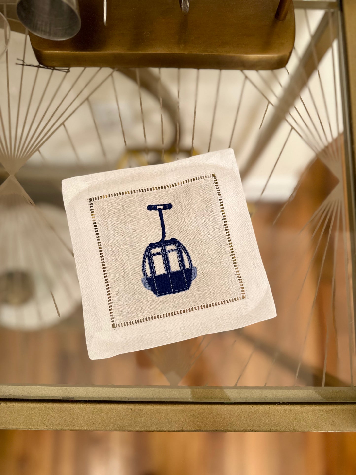 Aprés Ski Embroidered Cocktail Napkin Set