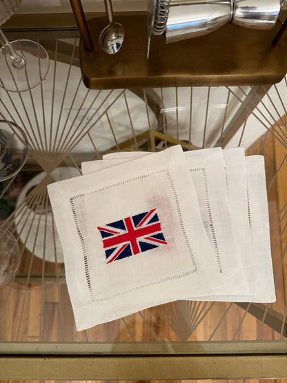 London Calling Embroidered Cocktail Napkin Set