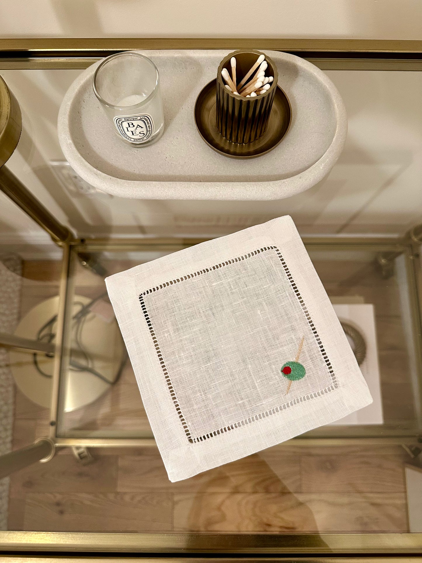 Dirty Martini Embroidered Cocktail Napkin Set